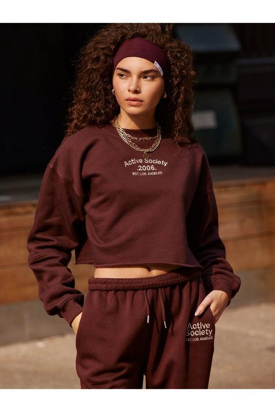 Active Society Graphic Cropped Sweatshirt Product Image