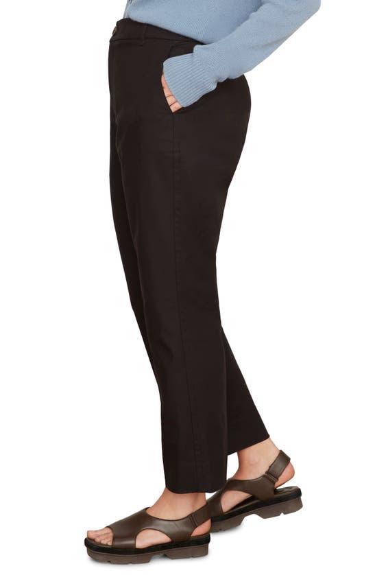 Stretch Cotton Blend Cigarette Pants In Black Product Image