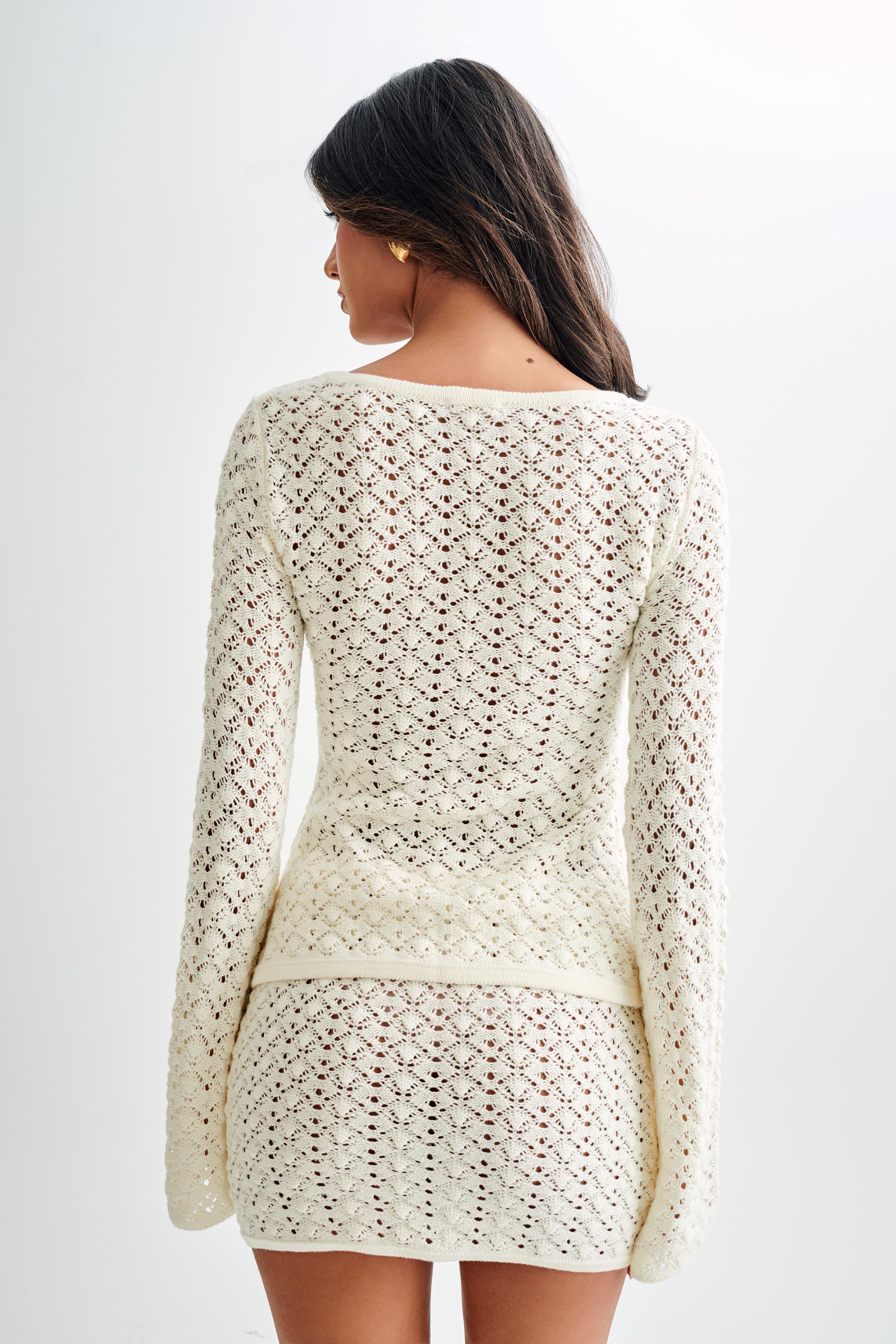 Murphy A-Line Knit Mini Skirt - White Product Image