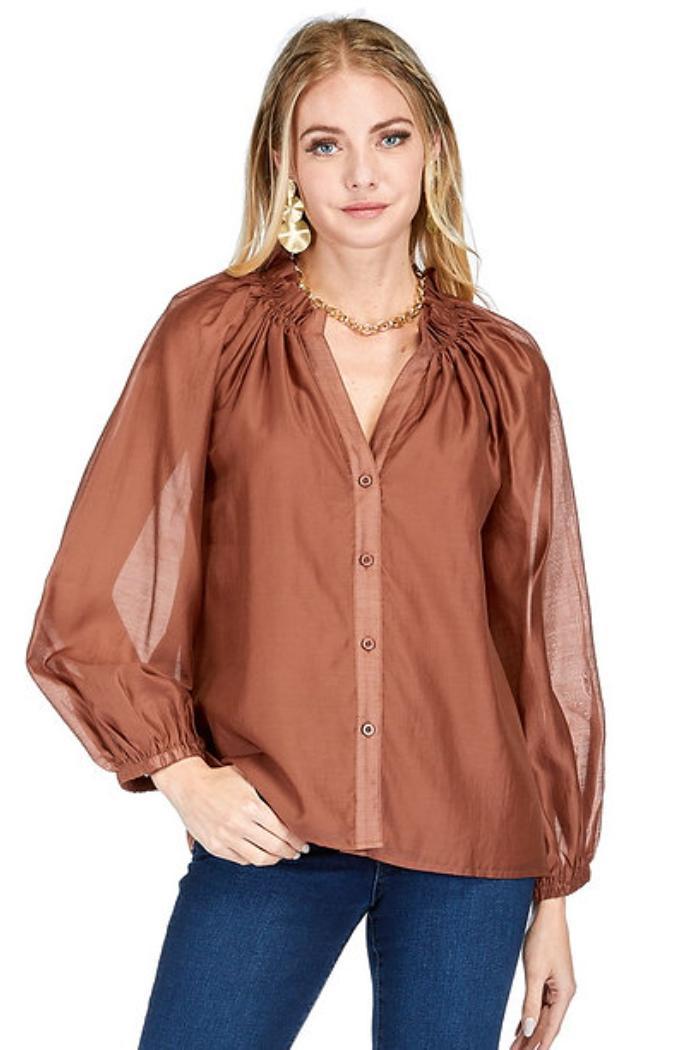 Split Neck Blouse Product Image