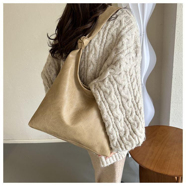 Simple Knotted Faux Leather Shoulder Bag Product Image