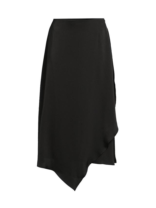 Womens Asymmetric Charmeuse Maxi Skirt Product Image