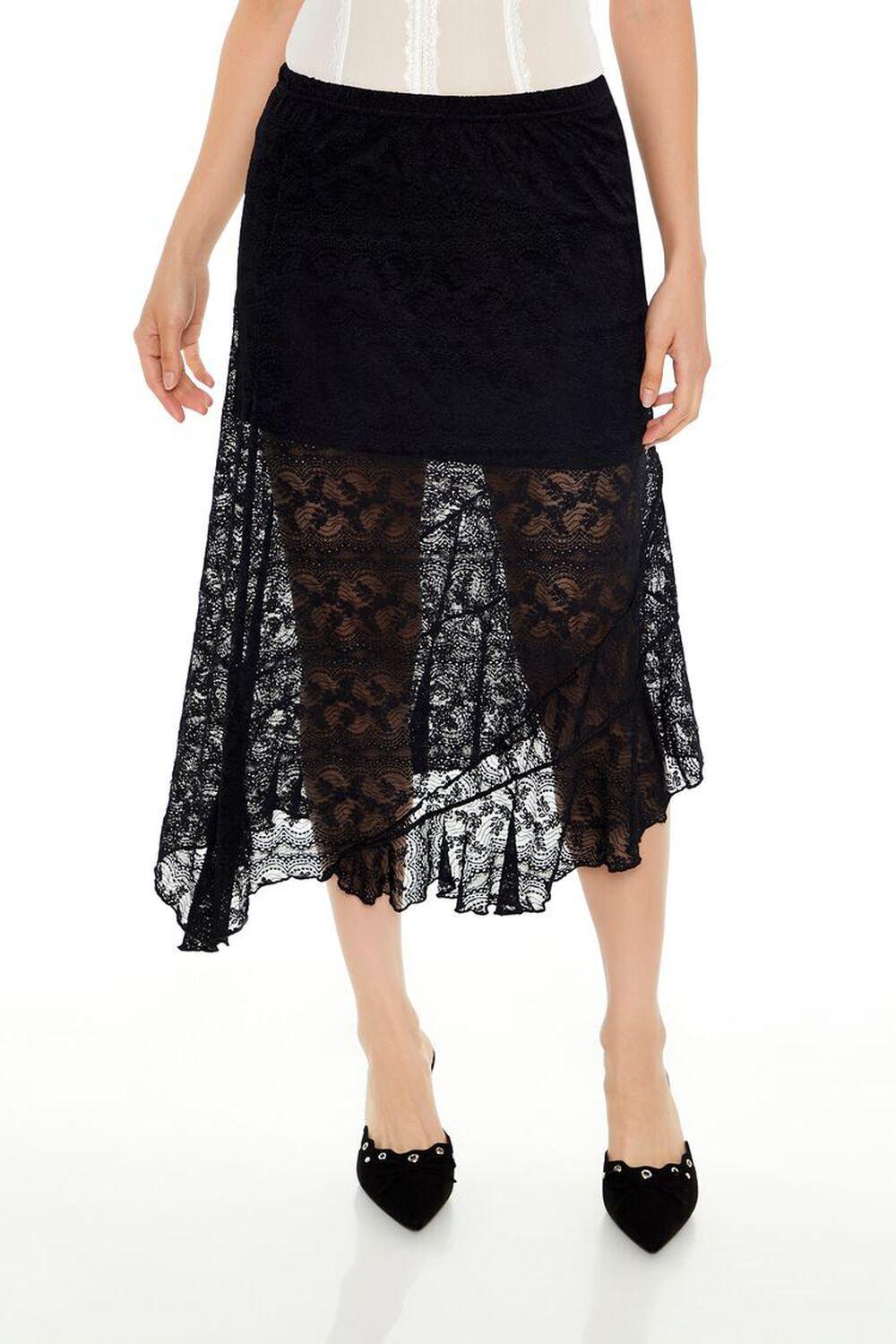 Lace Tulip-Hem Midi Skirt | Forever 21 Product Image