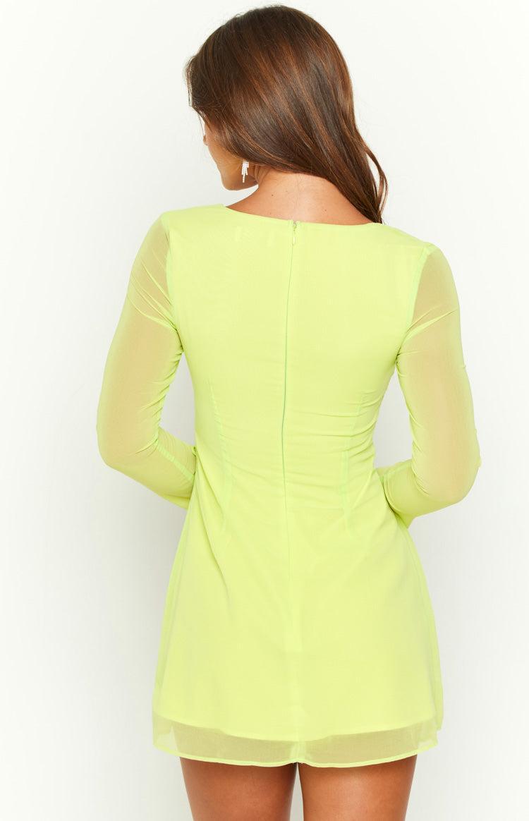 Lucy Lime Long Sleeve Mini Dress Product Image