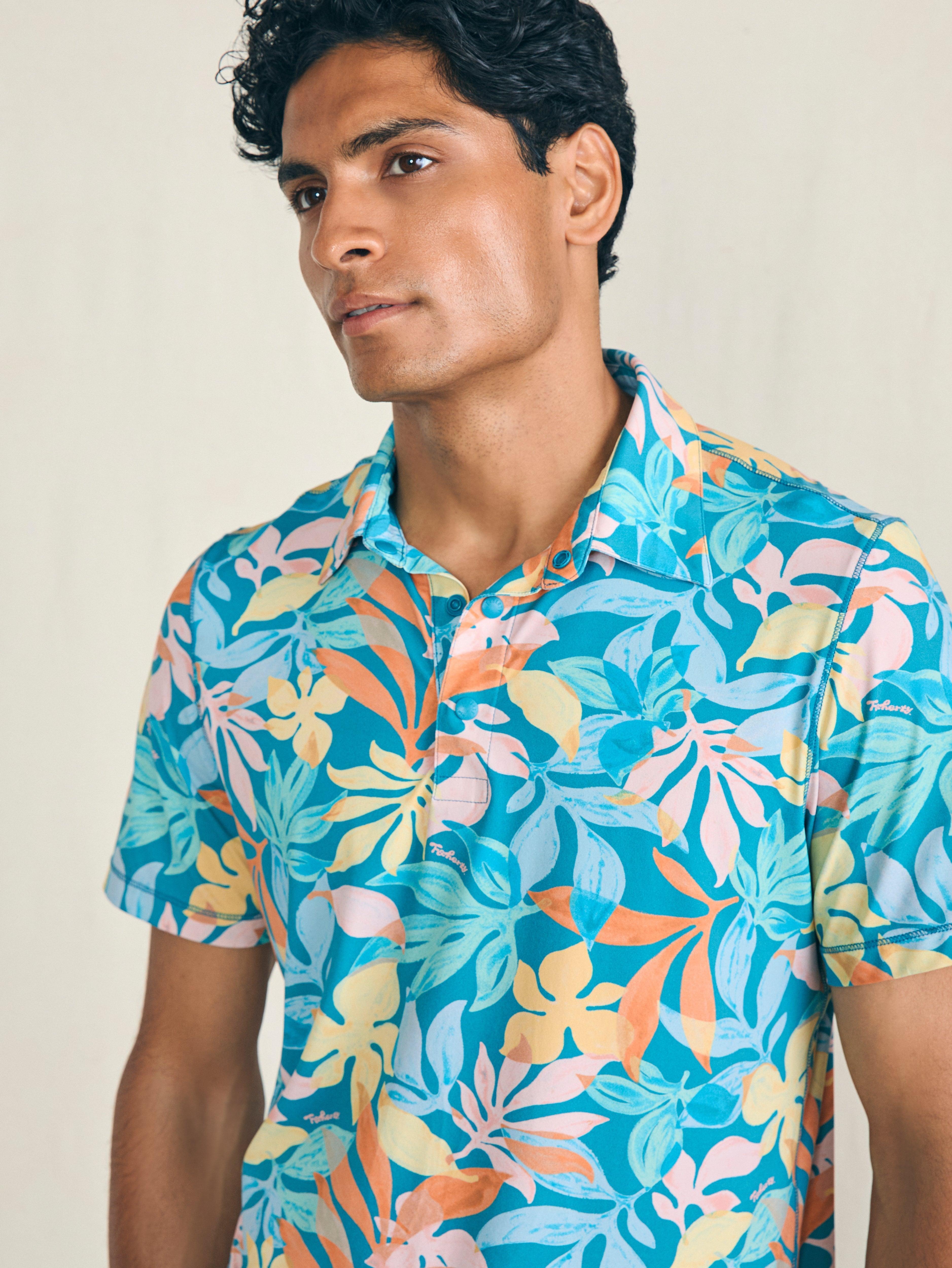 Shorelite Short-Sleeve Tech Polo - Summer Blooms Male Product Image