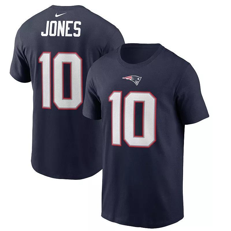 Mens Nike Mac Jones New England Patriots Player Name & Number T-Shirt Blue Product Image