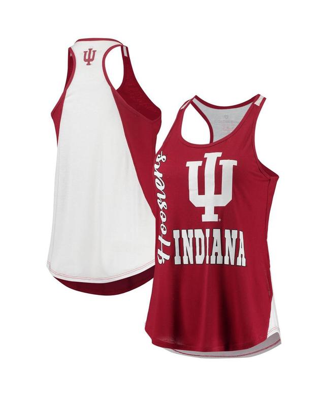 Womens Colosseum Crimson/White Indiana Hoosiers George Glass 2-Hit Scoop Neck Racerback Tank Top Product Image