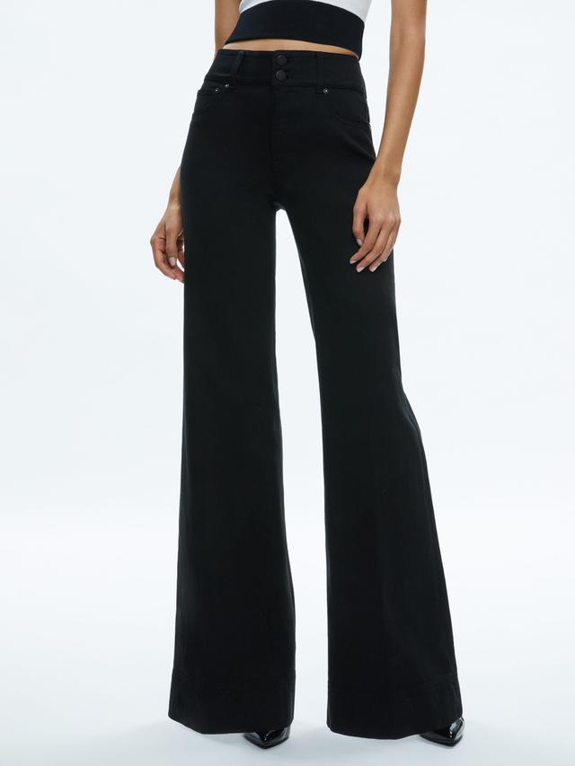 ALICE AND OLIVIA Missa 5 Pocket High Rise Wide Leg Jean In Black Product Image