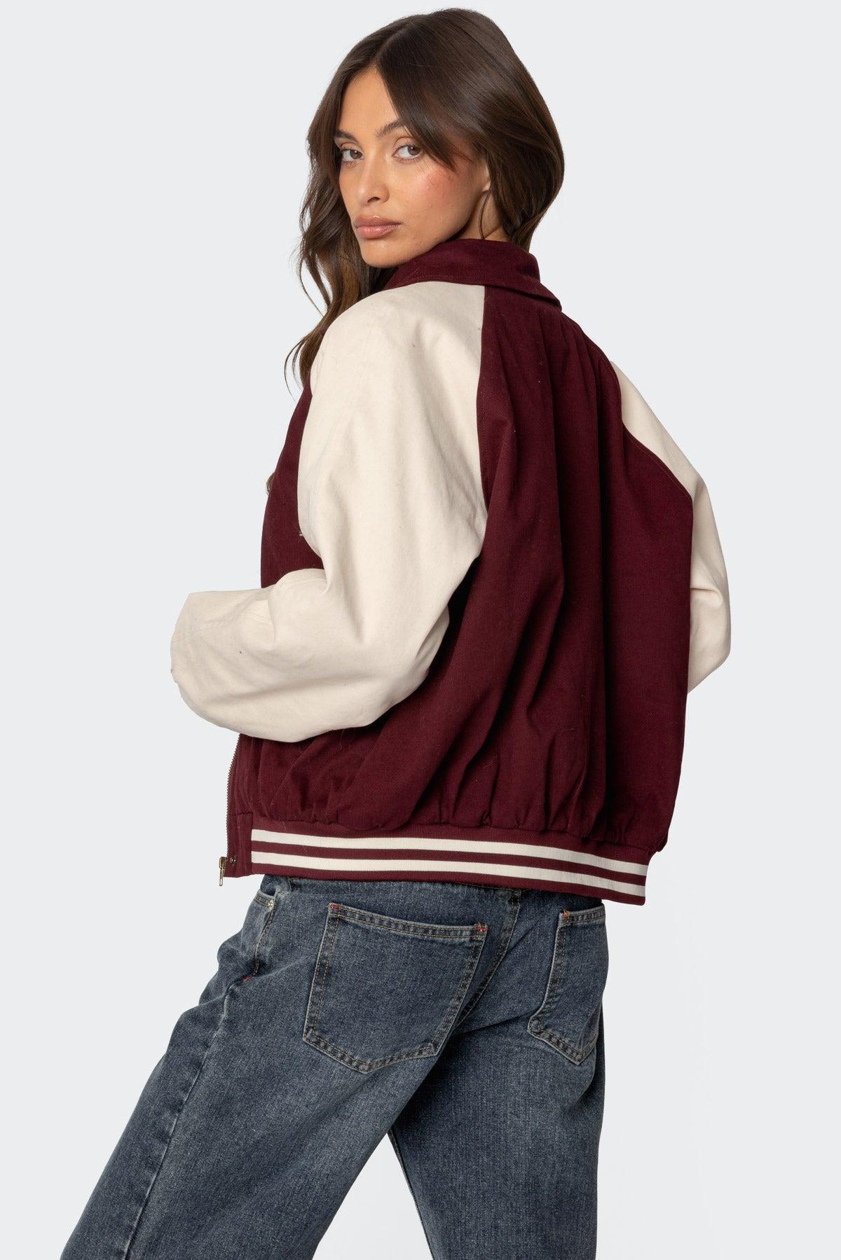 Varsity Oversized Bomber Jacket Product Image