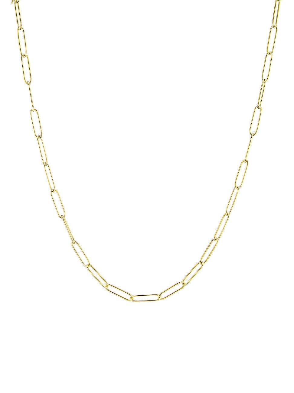 Womens 18K Yellow Gold Paper Clip Link Necklace/18 Product Image