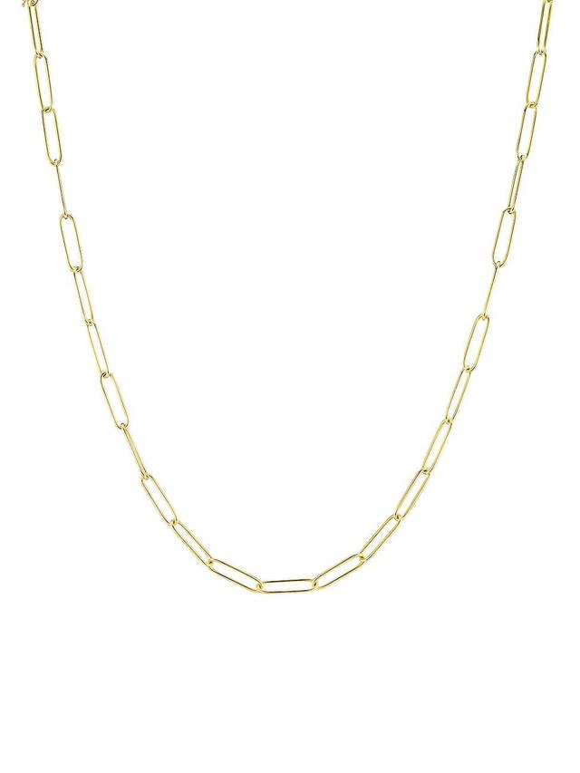 Womens 18K Yellow Gold Paper Clip Link Necklace/18 Product Image