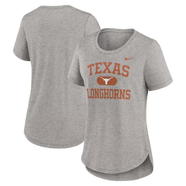 Nike Womens Heather Gray Texas Longhorns Blitz T-Shirt Product Image