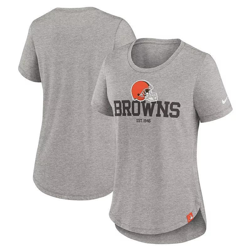 Womens Nike Heather Charcoal Cleveland Browns Fashion Tri-Blend T-Shirt Product Image