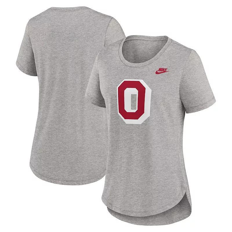 Womens Nike Heather Gray Ohio State Buckeyes Legacy Tri-Blend T-Shirt product image