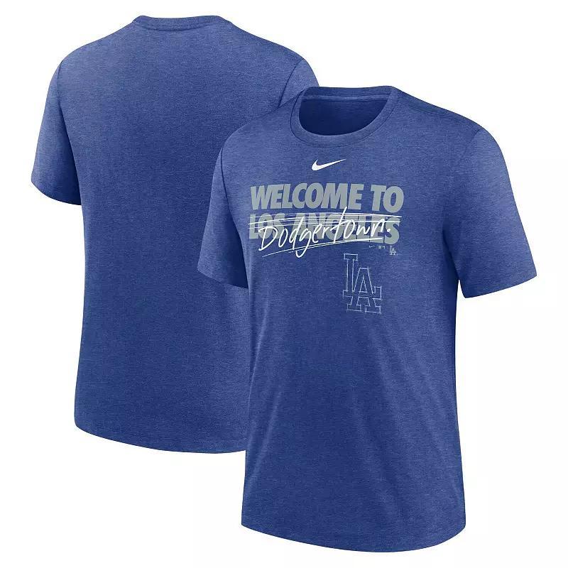 Mens Nike Heather Royal Los Angeles Dodgers Home Spin Tri-Blend T-shirt Product Image