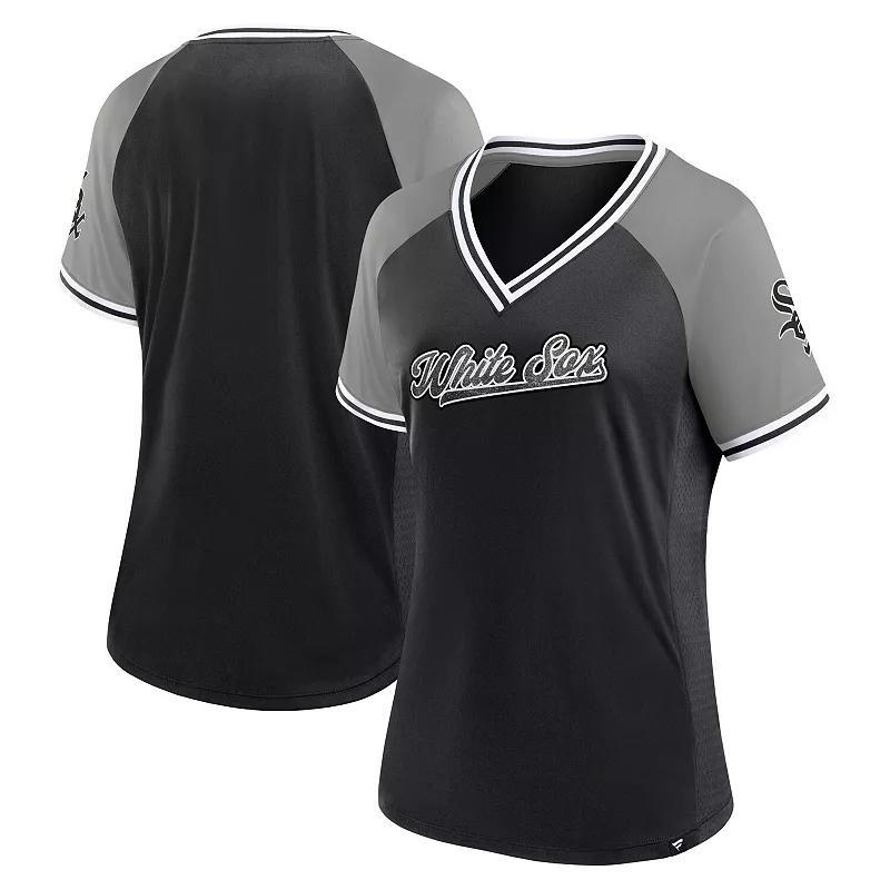 Womens Fanatics Chicago White Sox Glitz & Glam League Diva Raglan V-Neck T-Shirt Product Image