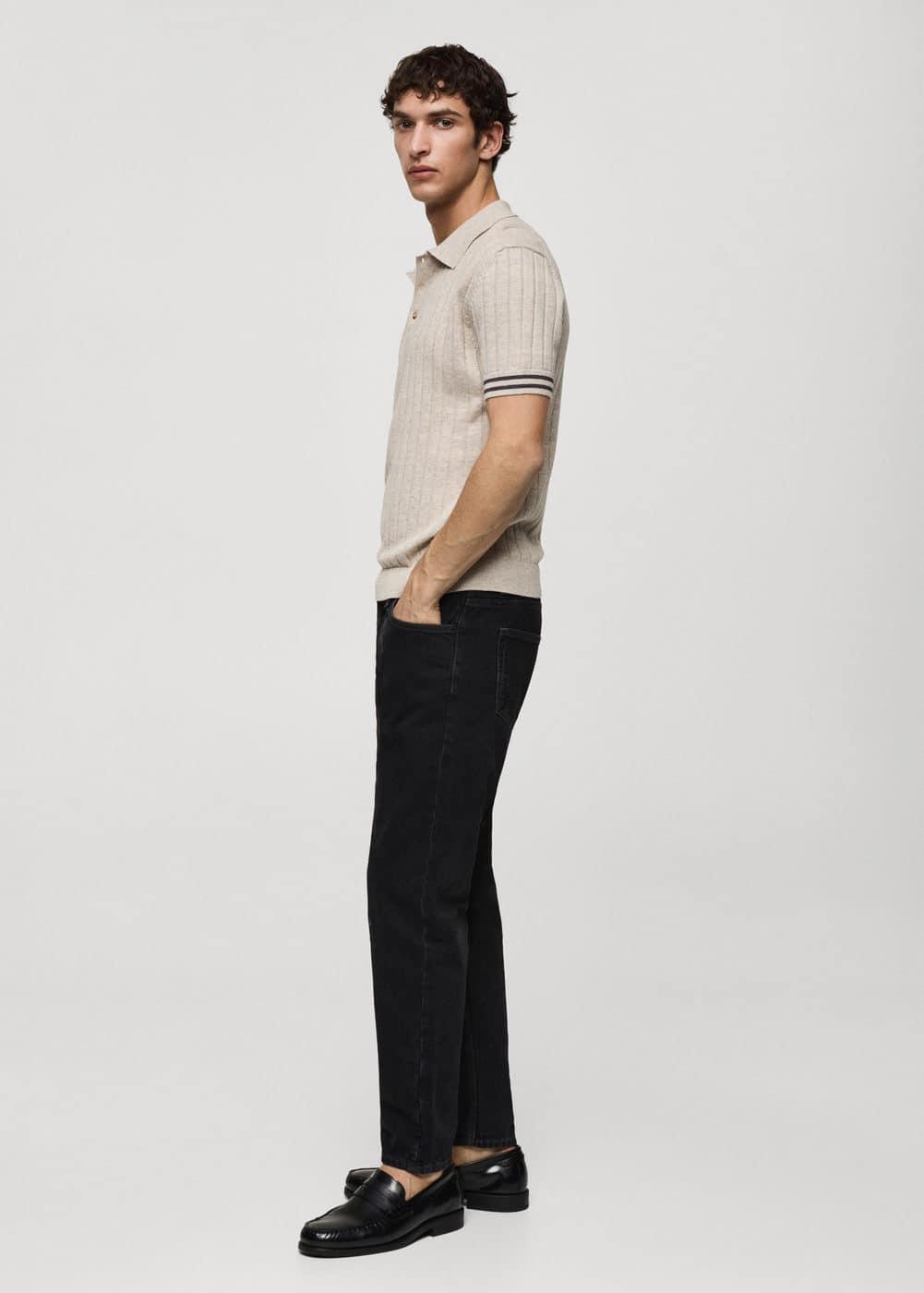 MANGO MAN - Ben tapered cropped jeans black denimMen Product Image