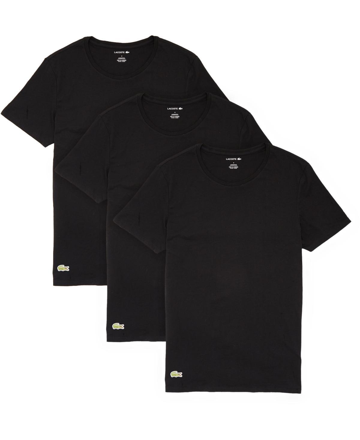 Lacoste Mens Essential Cotton Crew Neck Regular Fit Undershirt Set, 3-Piece Product Image