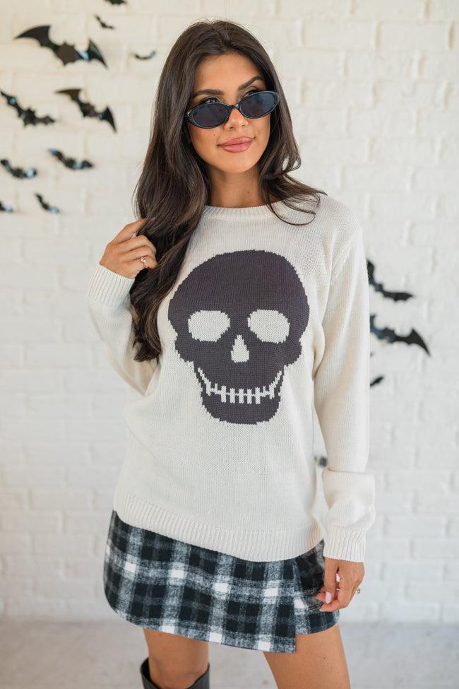 Bad To The Bone Stone Skull Sweater FINAL SALE Product Image