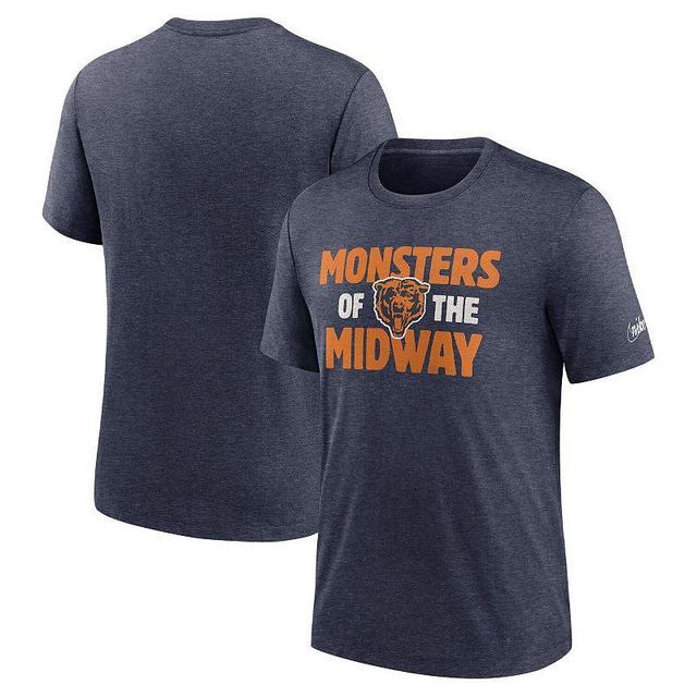 Mens Nike Heathered Chicago Bears Local Tri-Blend T-Shirt Blue Product Image