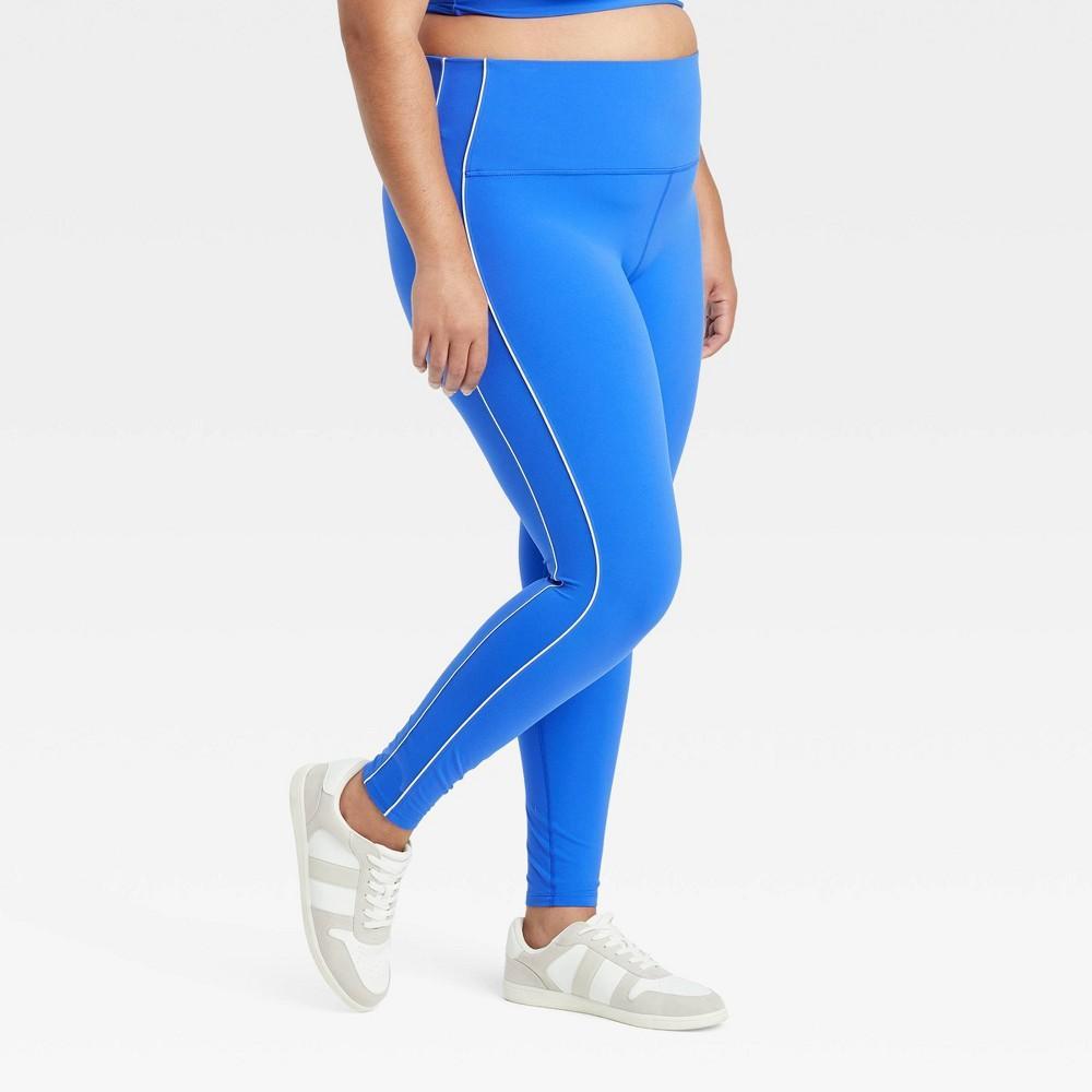 Womens Everyday Soft High-Rise Piped 7/8 Leggings - All In Motion Royal Blue XXL Product Image