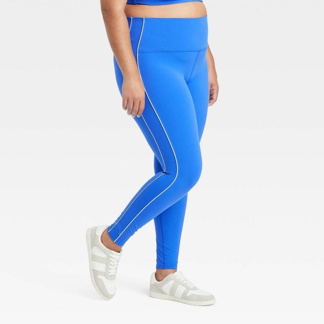 Womens Everyday Soft High-Rise Piped 7/8 Leggings - All In Motion Royal Blue 4X Product Image