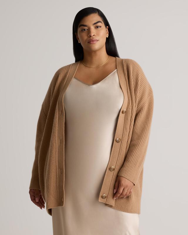 Mongolian Cashmere Oversized Boyfriend Cardigan Sweater - Plus Size Product Image