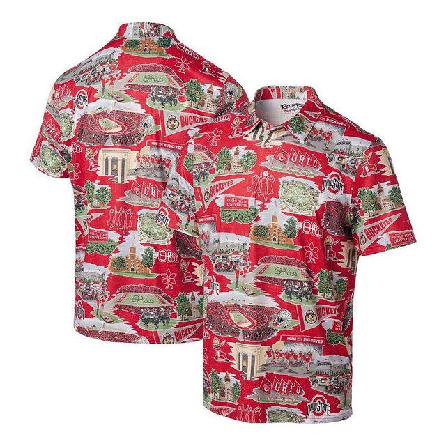 Mens Reyn Spooner Scarlet Ohio State Buckeyes Scenic Polo Product Image