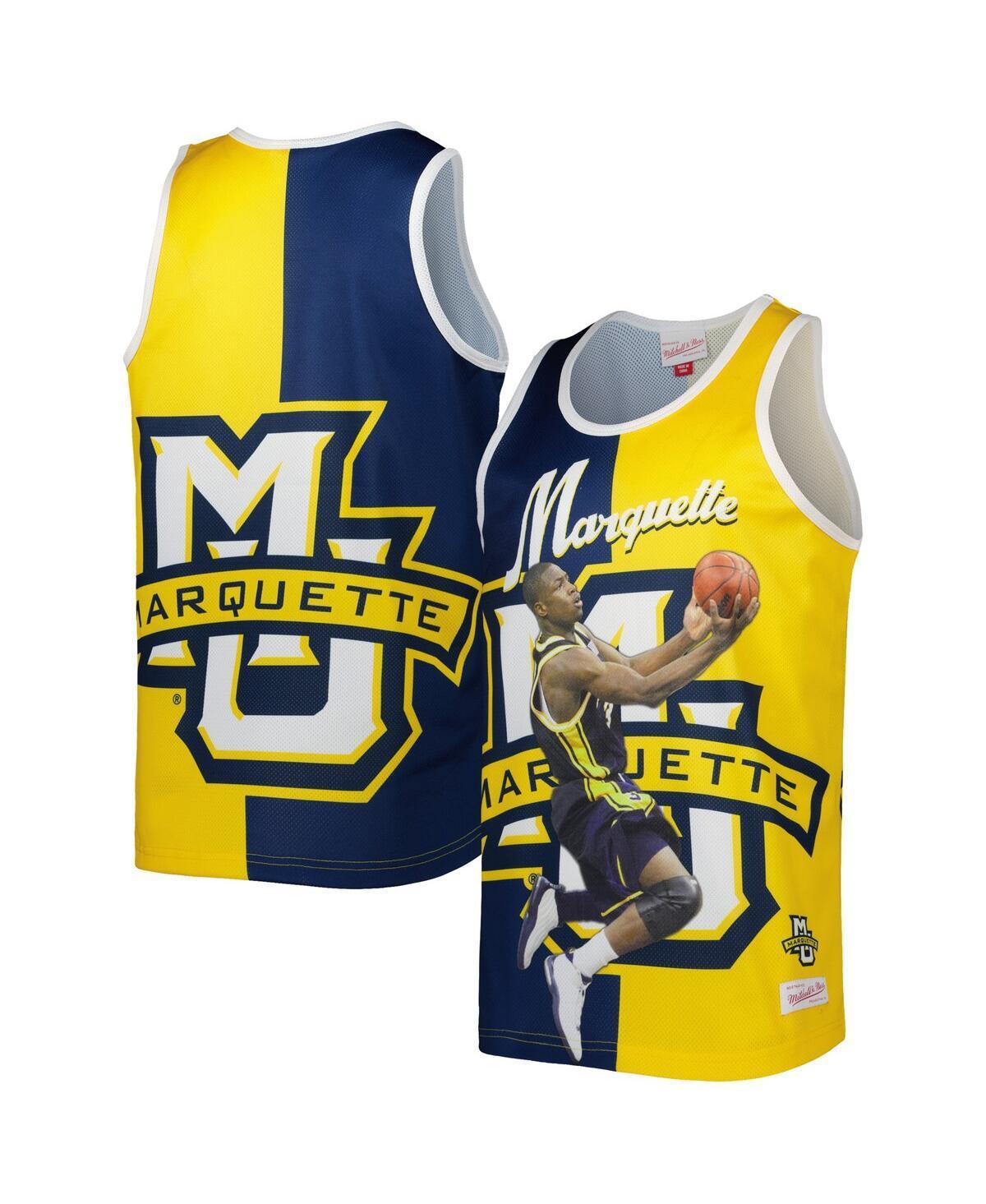 Mens Mitchell & Ness Dwyane Wade Blue Marquette Golden Eagles Sublimated Player Tank Top - Blue Product Image