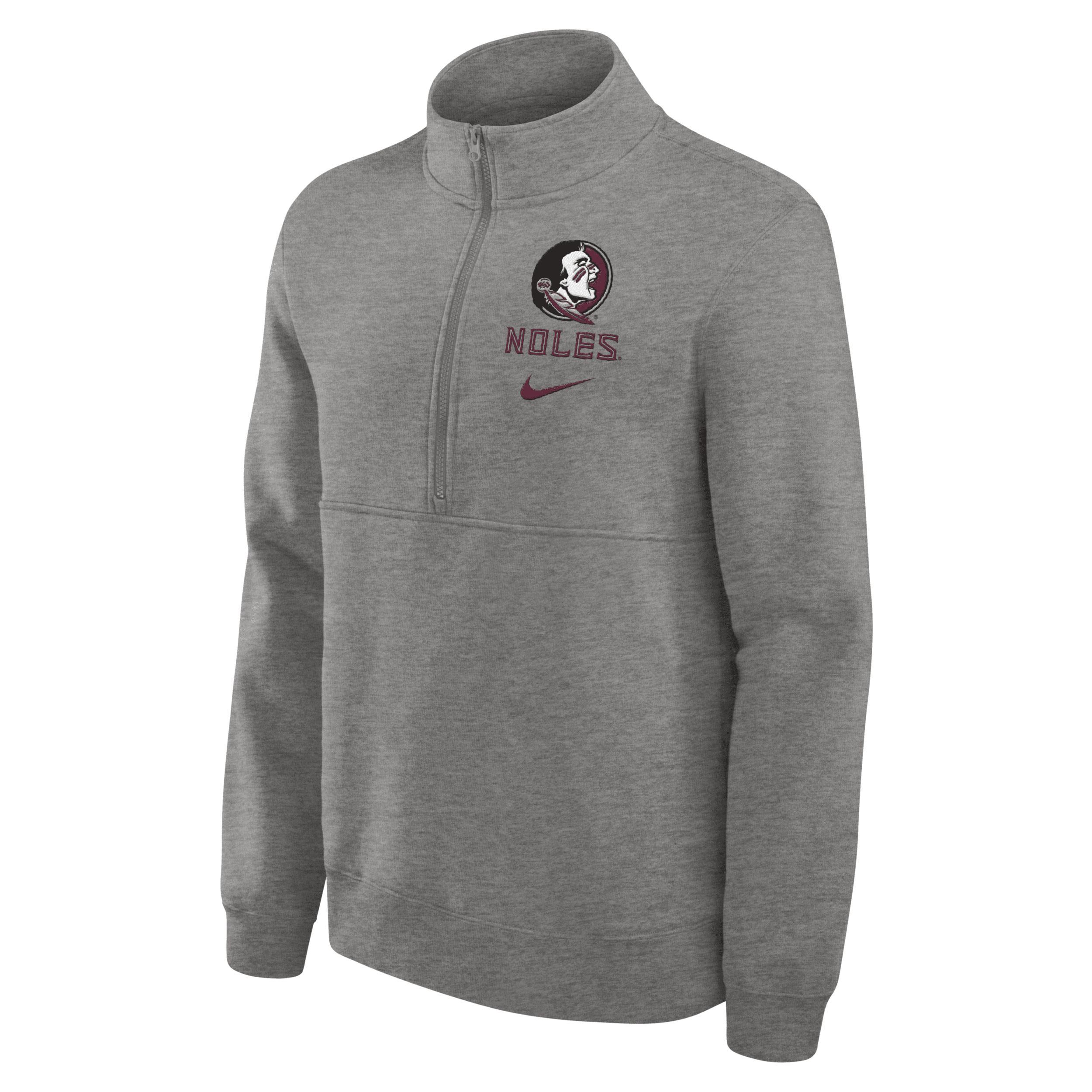 Nike Mens Heather Gray Clemson Tigers Primetime Club Half-Zip Sweatshirt Product Image