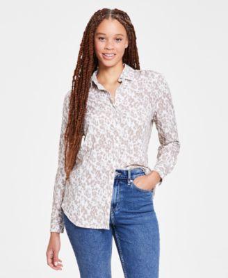 Women's Covert Long-Sleeve Button-Down Easy-Fit Shirt  Product Image