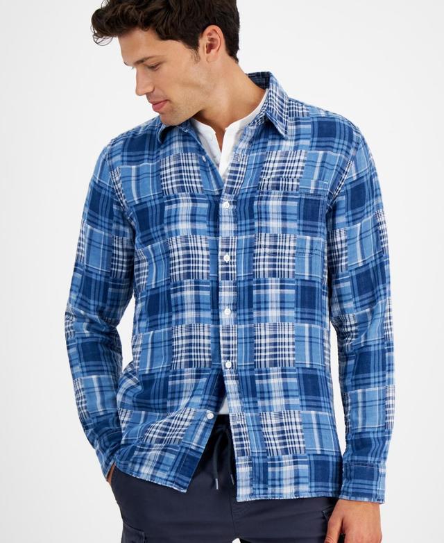 Sun + Stone Mens Baldwin Regular-Fit Madras Plaid Button-Down Shirt, Created for Macys Product Image