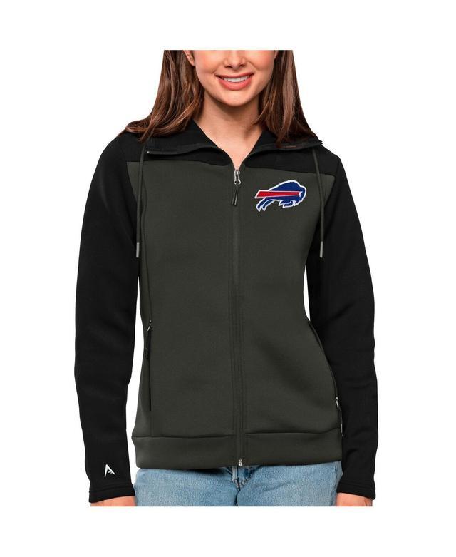 Antigua Womens Black Seattle Seahawks Protect Full-Zip Jacket - Black, Charcoal Product Image