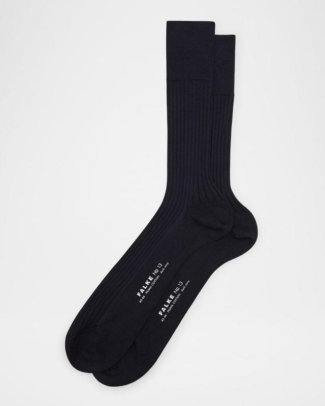 Men's No. 13 Egyptian Piuma Cotton Rib Crew Socks Product Image