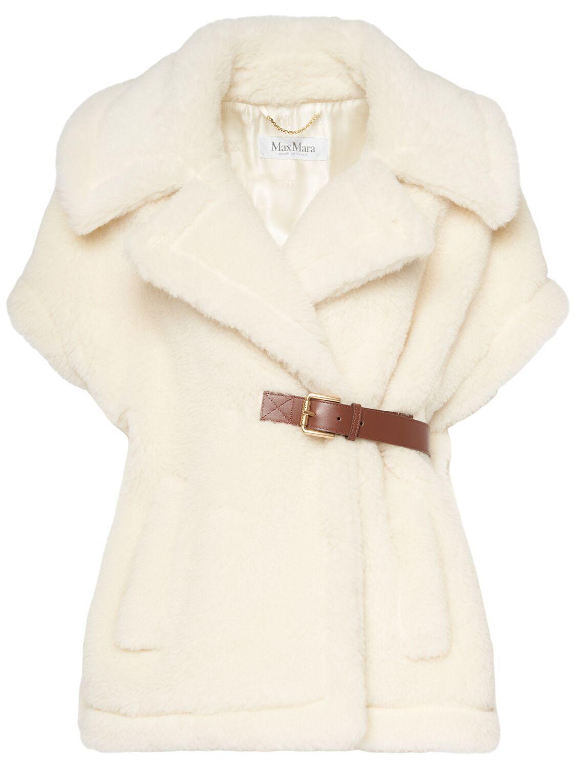 MAX MARA New Abavo1 Teddy Cape In White Product Image