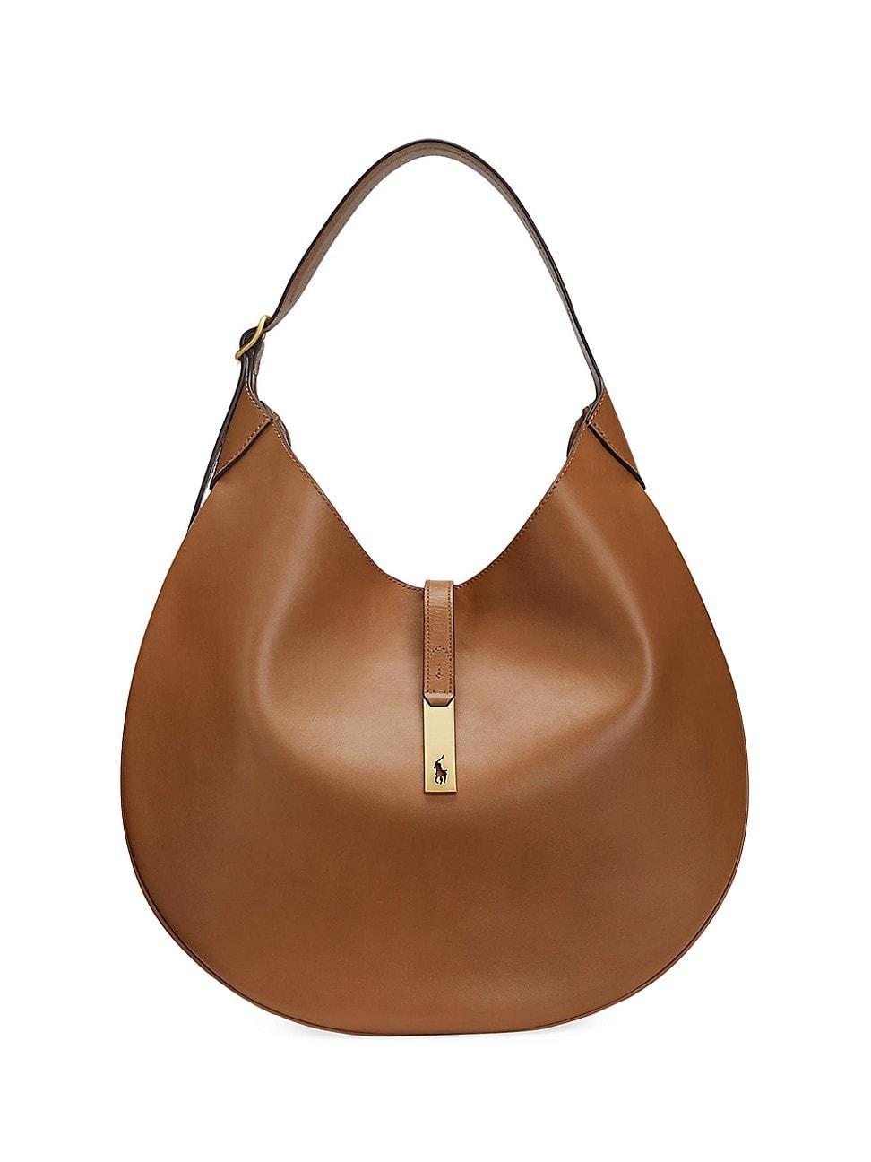 Womens Large Polo ID Leather Shoulder Bag Product Image