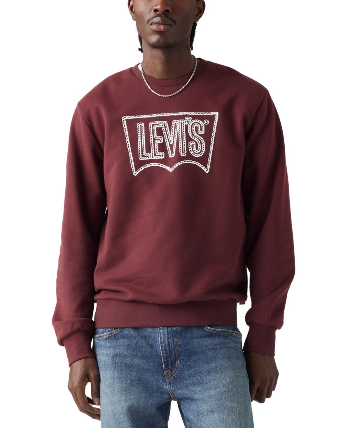 Levis Mens Casual Fit Logo Pullover Sweatshirt - Burgundy Product Image