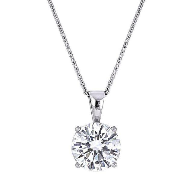 Stella Grace 14k White Gold 2 Carat T.W. Lab-Created Moissanite Solitaire Pendant Necklace, Womens Product Image