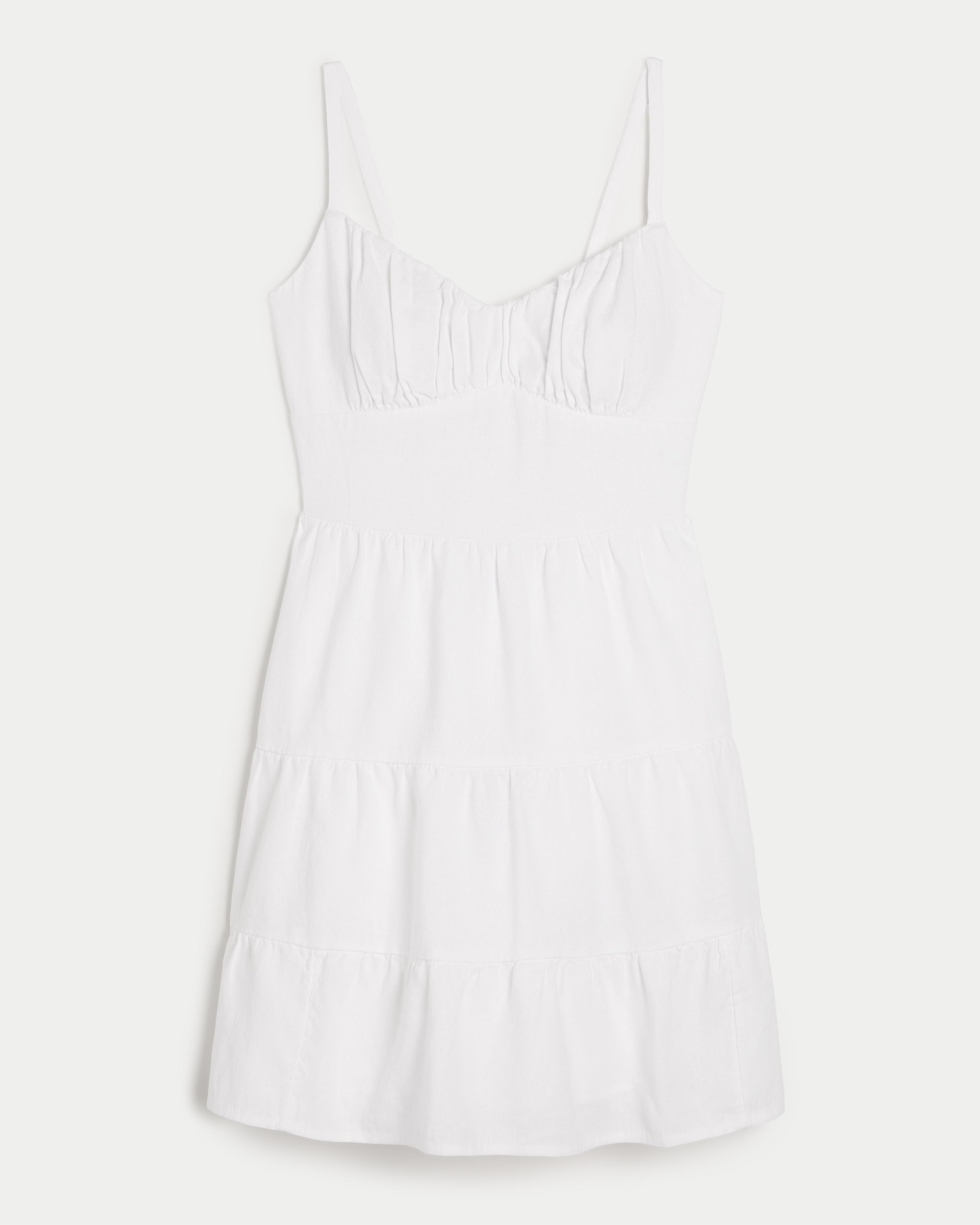 Open Back Linen-Blend Mini Dress Product Image