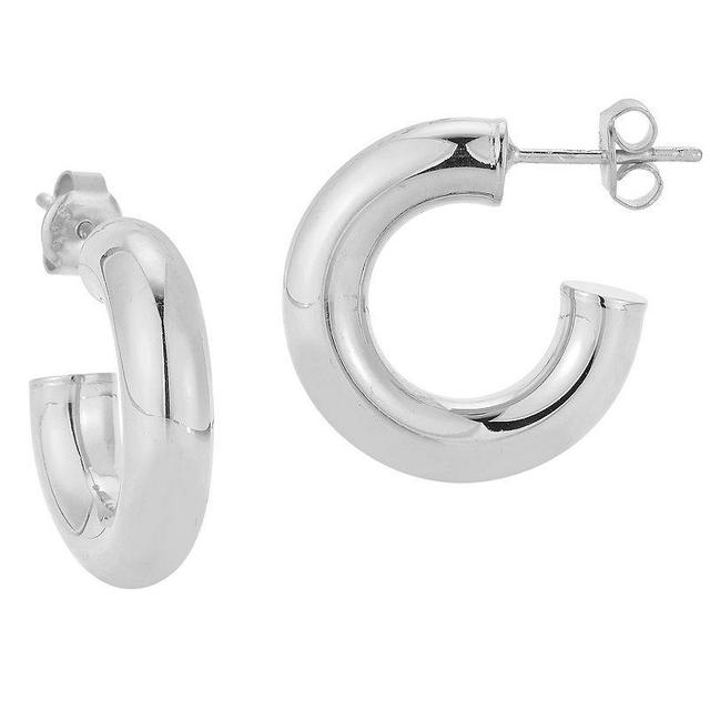 Sunkissed Sterling 0.75 in. Tube Hoop Earrings, Womens, Silver Tone Product Image