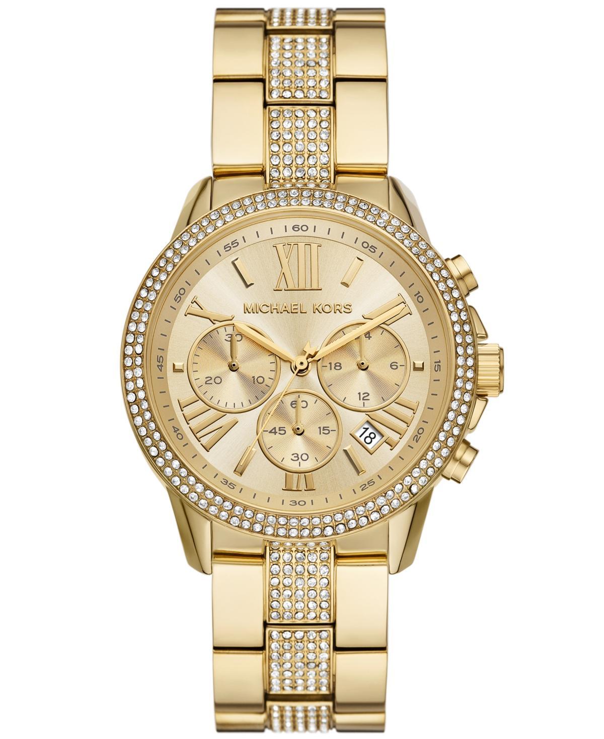 Michael Kors Womens Brynn Chronograph Gold-Tone Stainless Steel Watch 40mm - Gold-tone Product Image