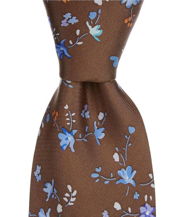 Roundtree & Yorke Spaced Floral 3 1/8#double; Woven Silk Tie Product Image