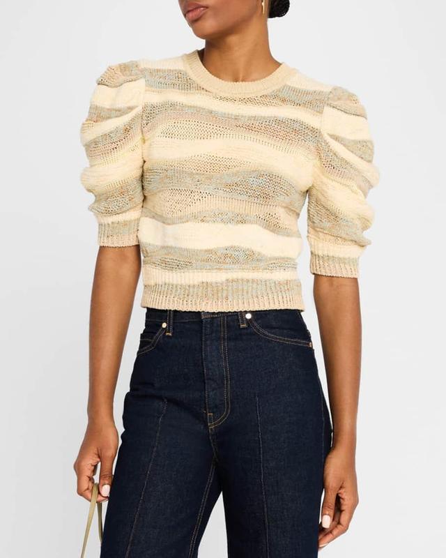 Odie Puff-Sleeve Cotton-Blend Knit Top Product Image