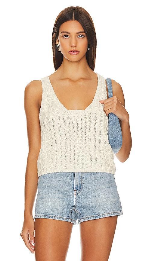 Free People High Tide Cable Stitch Cotton Sweater Tank Product Image