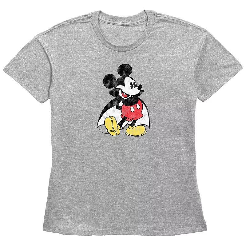 Disneys Mickey Mouse Vampire Womens Graphic Tee Grey Gray Product Image