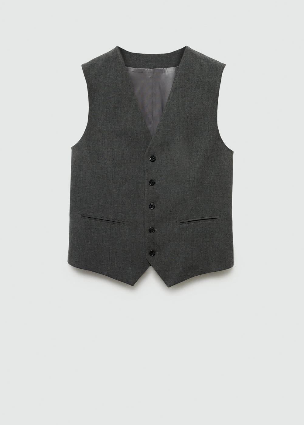 MANGO MAN - Super slim-fit stretch fabric suit vest greyMen Product Image