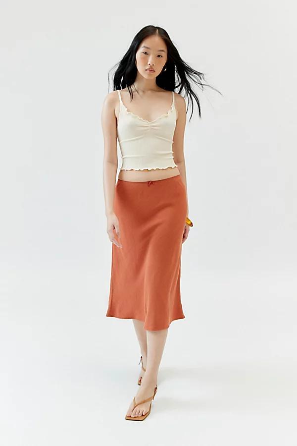 Urban Renewal Remnants Knee Length Heavy Linen Skirt Womens at Urban Outfitters Product Image