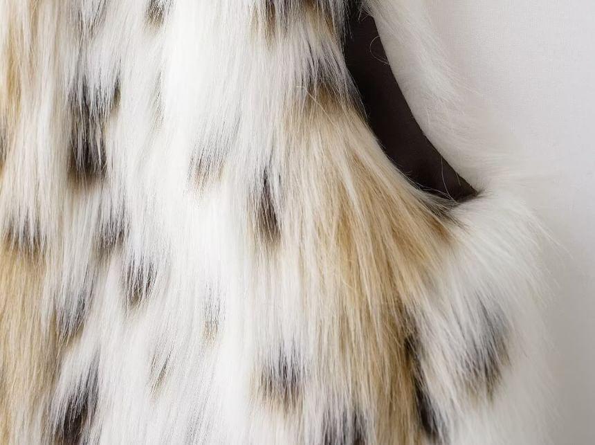 Animal Print Fluffy Vest Product Image