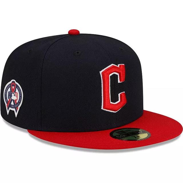 Mens New Era Navy Cleveland Guardians 9/11 Memorial Side Patch 59FIFTY Fitted Hat Grd Blue Product Image