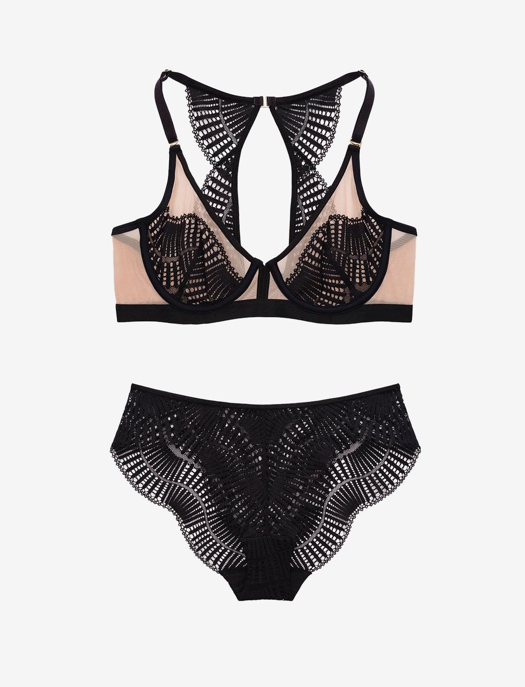 Fleur Lace Unlined Racerback Bra + Cheeky Set Product Image